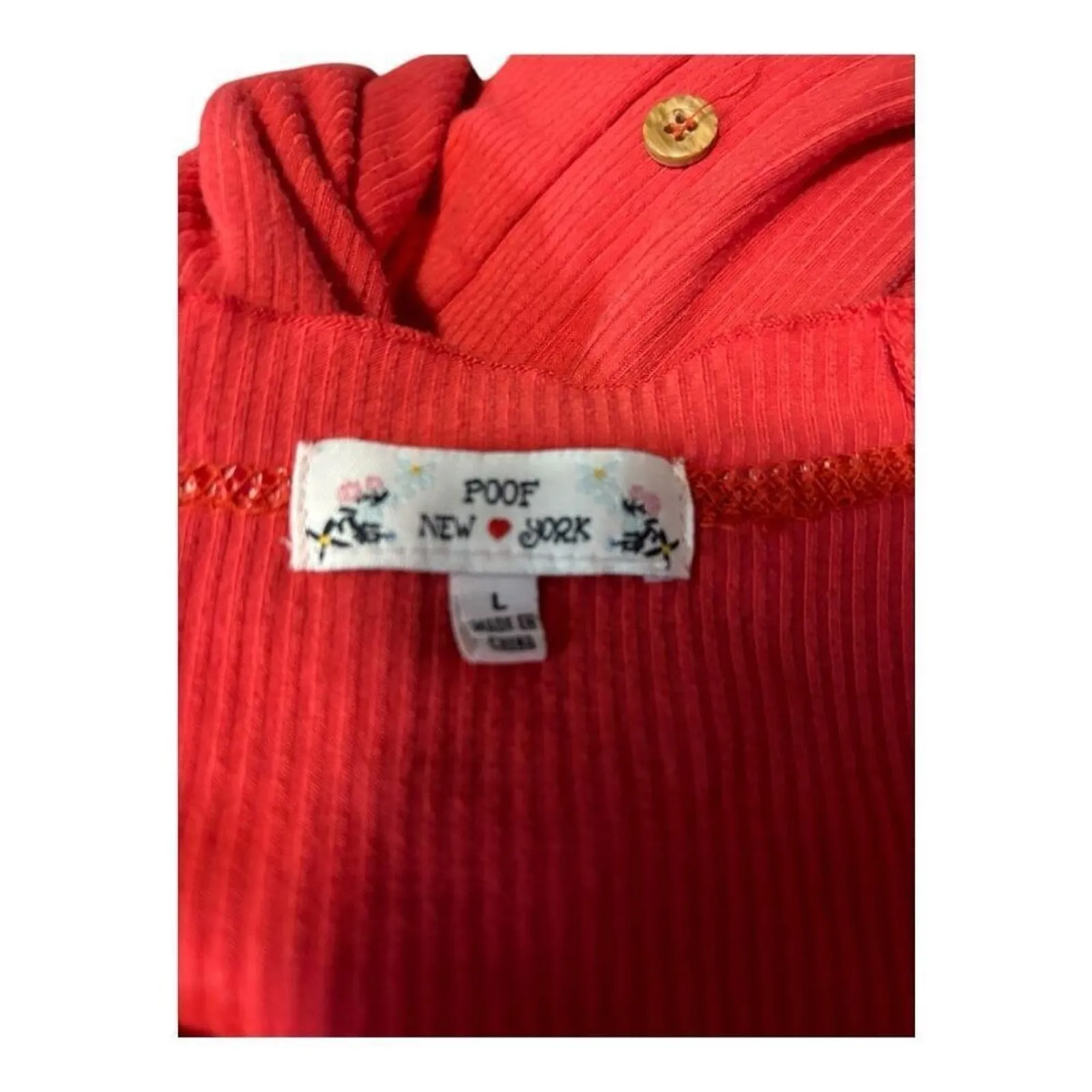 Poof New York Red Ribbed Dress Size L Size L - Image 4