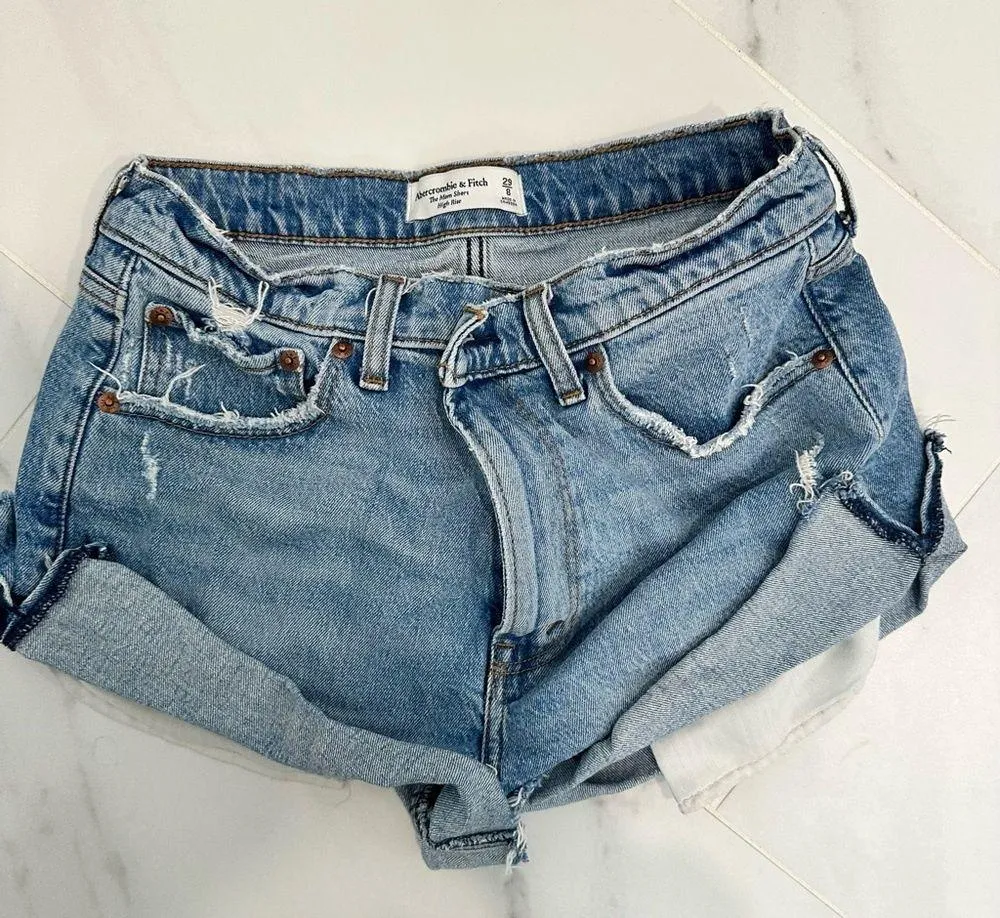 Curve Love High Rise Mom Short - Blue - Image 2