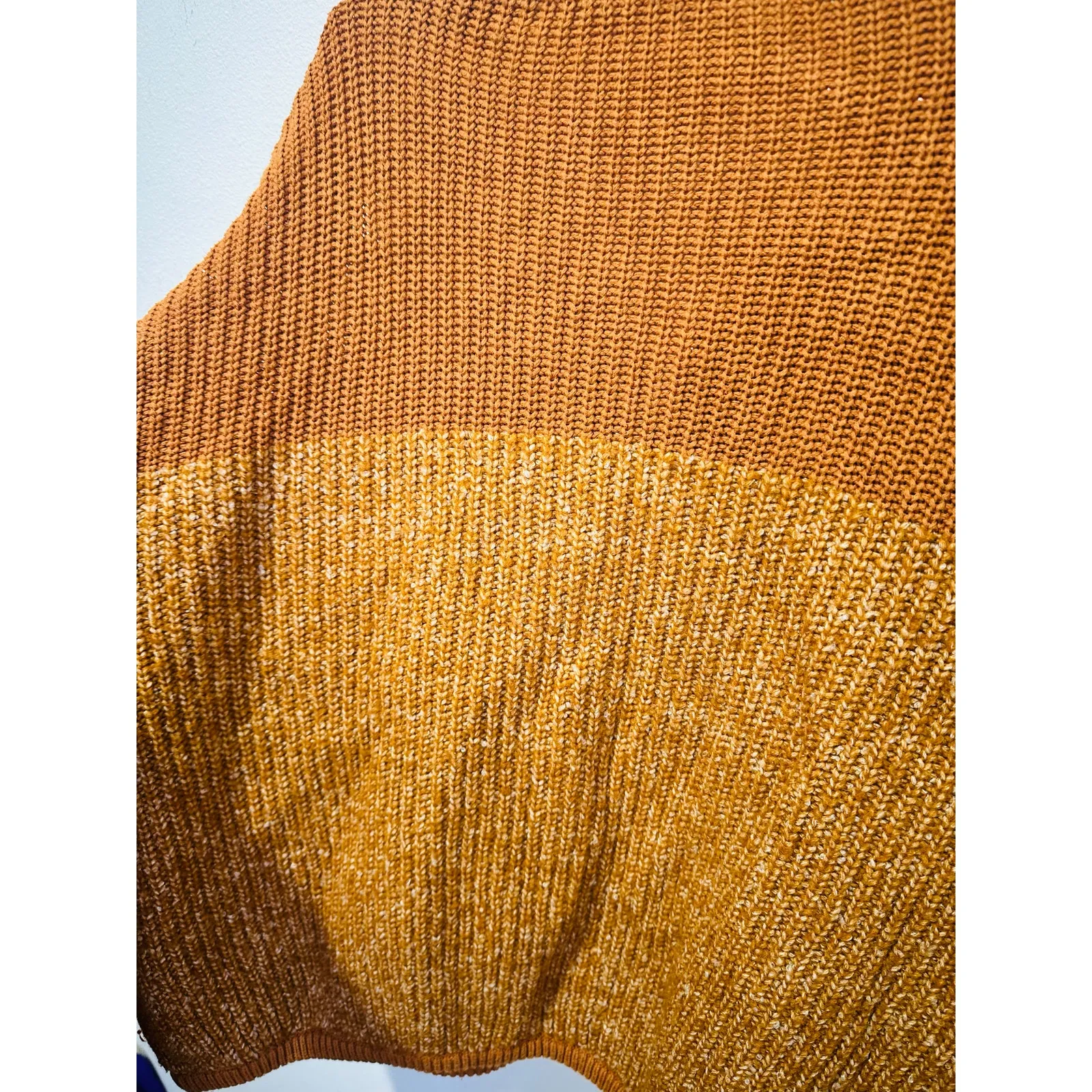 VARLEY Orange Knit Quarter Zip Long Sleeve Oversized Sweater size Large - Image 9