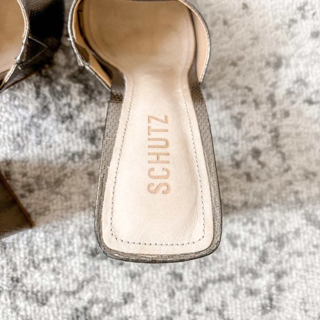 Schutz Lizah Metallic Leather Sandal - Image 5