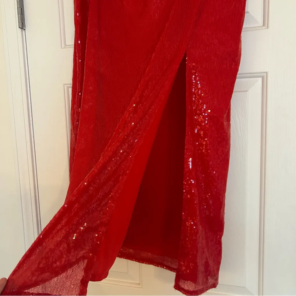 NWT a new day Vibrant Red sequin midi Skirt - Image 4