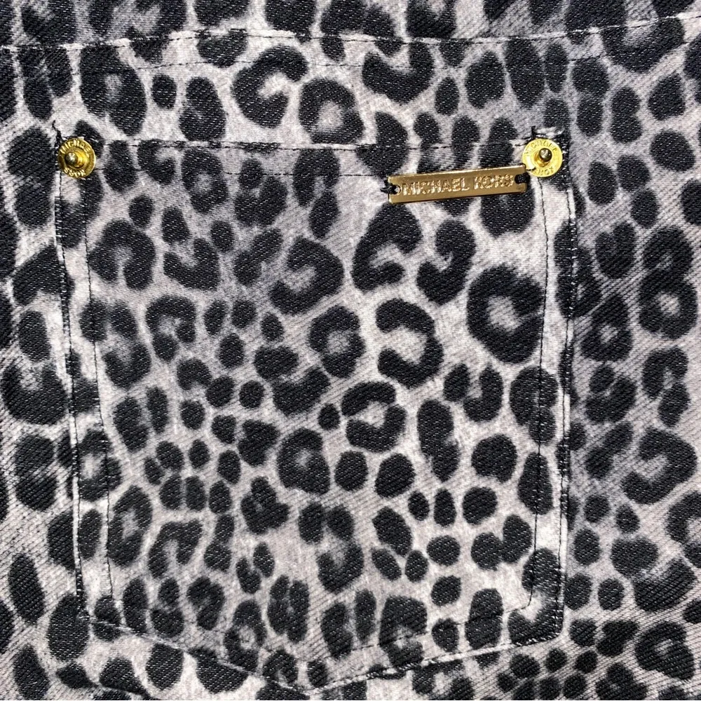 Ladies Michael Kors Snow Leopard Ponte Pants Pull-On Leggings L - Image 5