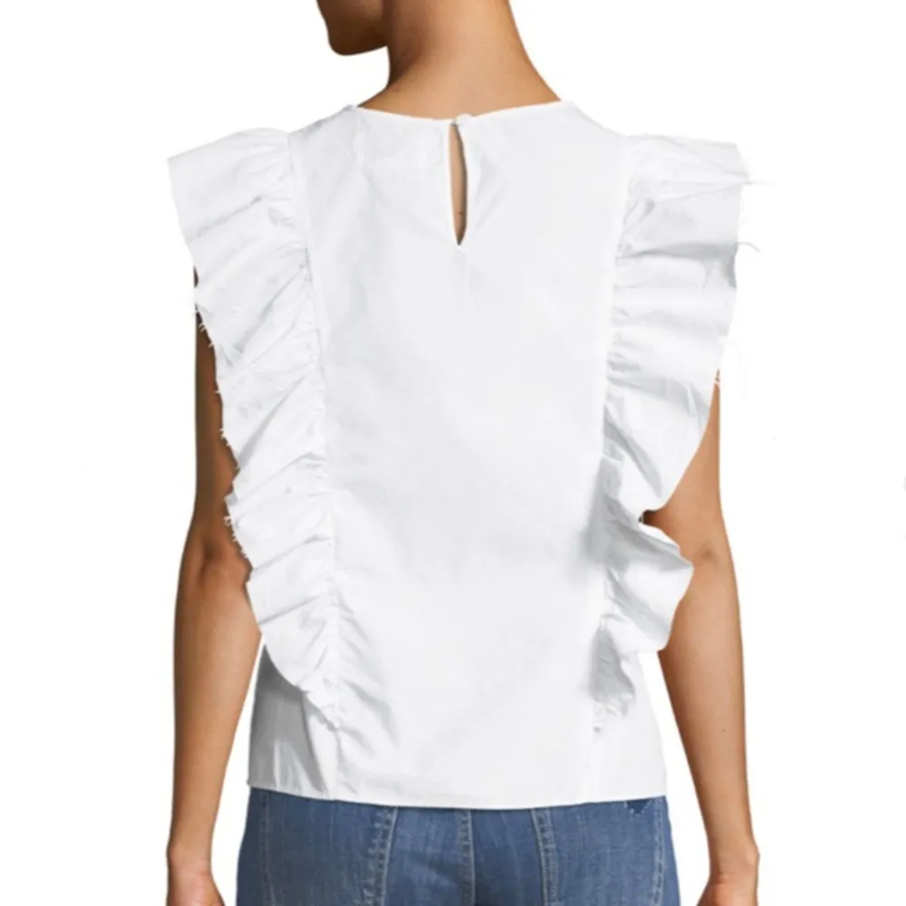 NEW Current/Elliott Sleeveless Ruffle Cotton Top - Image 2