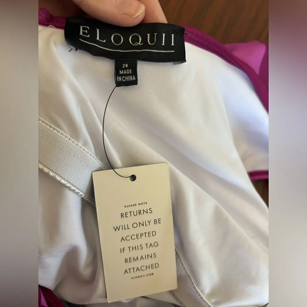 NWT Eloquii Plus size stripes swimsuit with ruffle detail size 26 - Image 2