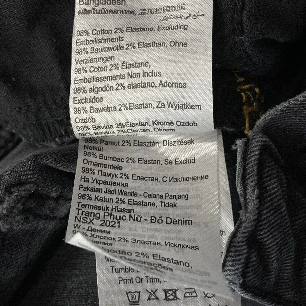 Cotton-On SZ 10 Stretch Mom Jeans 5-Pocket Hi-Rise Zip-Fly Black Wash Womens - Image 10