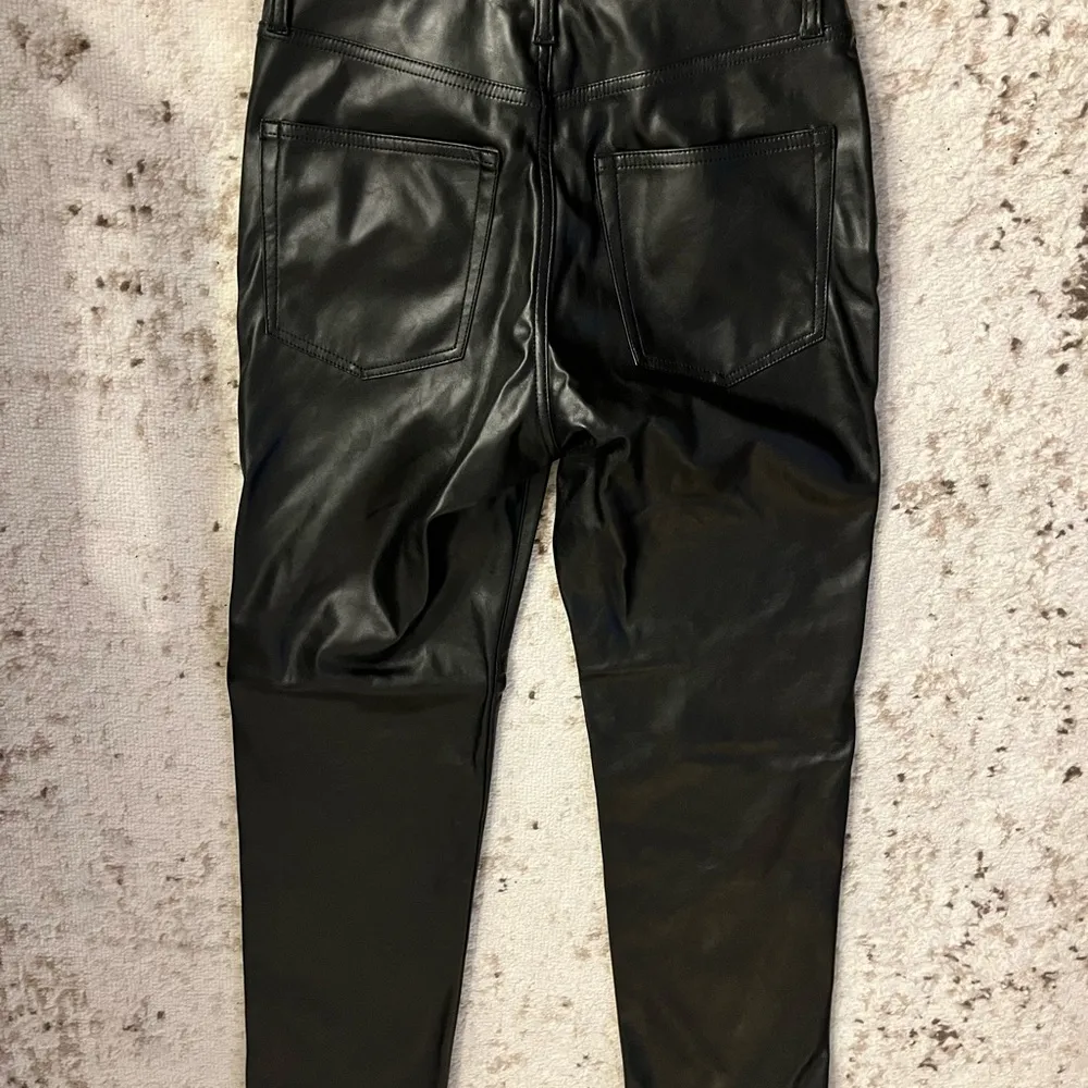 Black Faux Leather Pants - Image 3