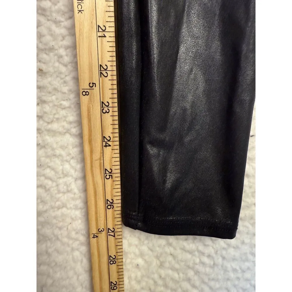 3 Pack Spanx Black Faux Leather Jeans Perfect Fit Capri‎ Pants High Rise Size M - Image 5