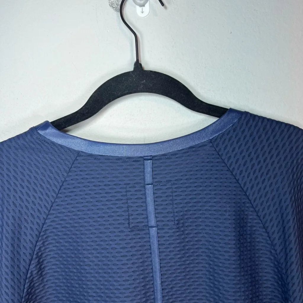 Koral Sofia Mesh Long Sleeve Shirt Top Midnight Blue Pullover Textured UV Medium - Image 12