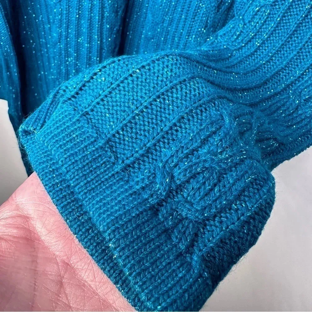 Diane Von Furstenberg The Color Authority Vintage Teal Metallic Pullover - Image 3