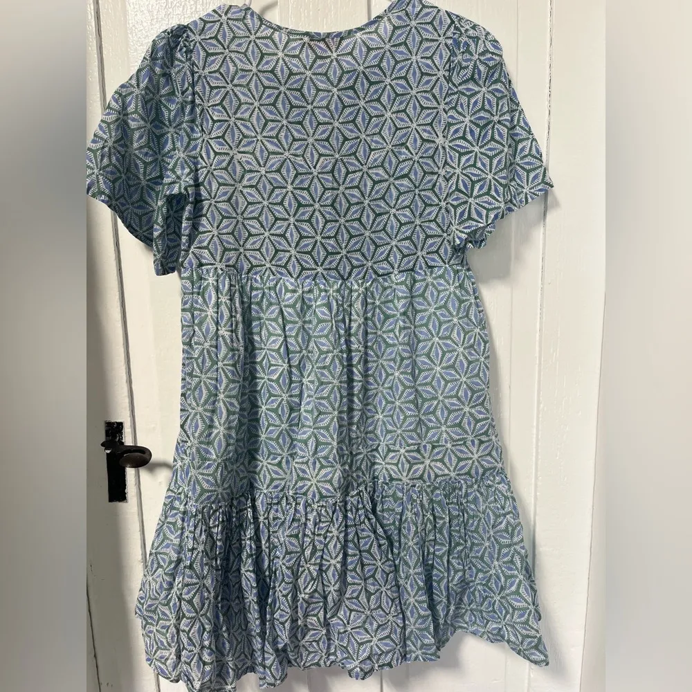 Marea Tiki Geo Cover up Dress in blue multi size xs - Image 3