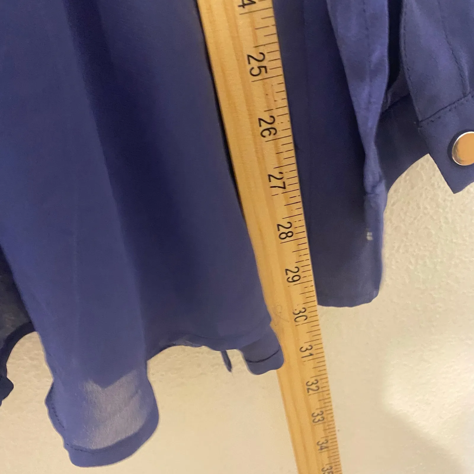 Chicos Blue Sheer Back Anorak Jacket Womens Size 3 (XL) Roll Tab Sleeve Full Zip - Image 13