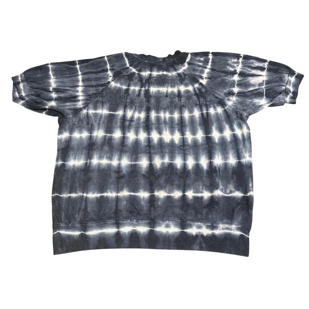 Sundry Tie Dye Puff Sleeve Raglan Sweatshirt In Navy White Size‎ 2 Causal Spring - Image 3