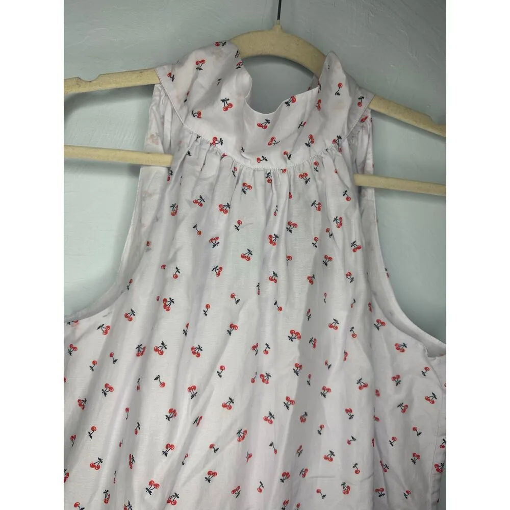 J. Crew Sleeveless Top Size 0 Cherries Tie Neck Red White Blue Patriotic 4th NWT - Image 2