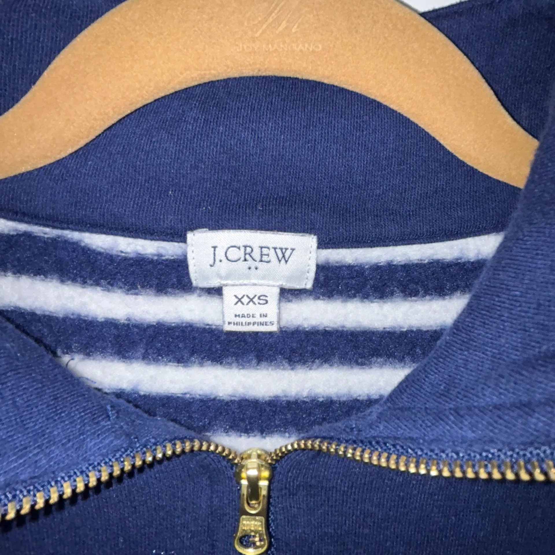 Stripe Print 1/4 Zipper Front Pullover Knit Fleece Top - Image 2