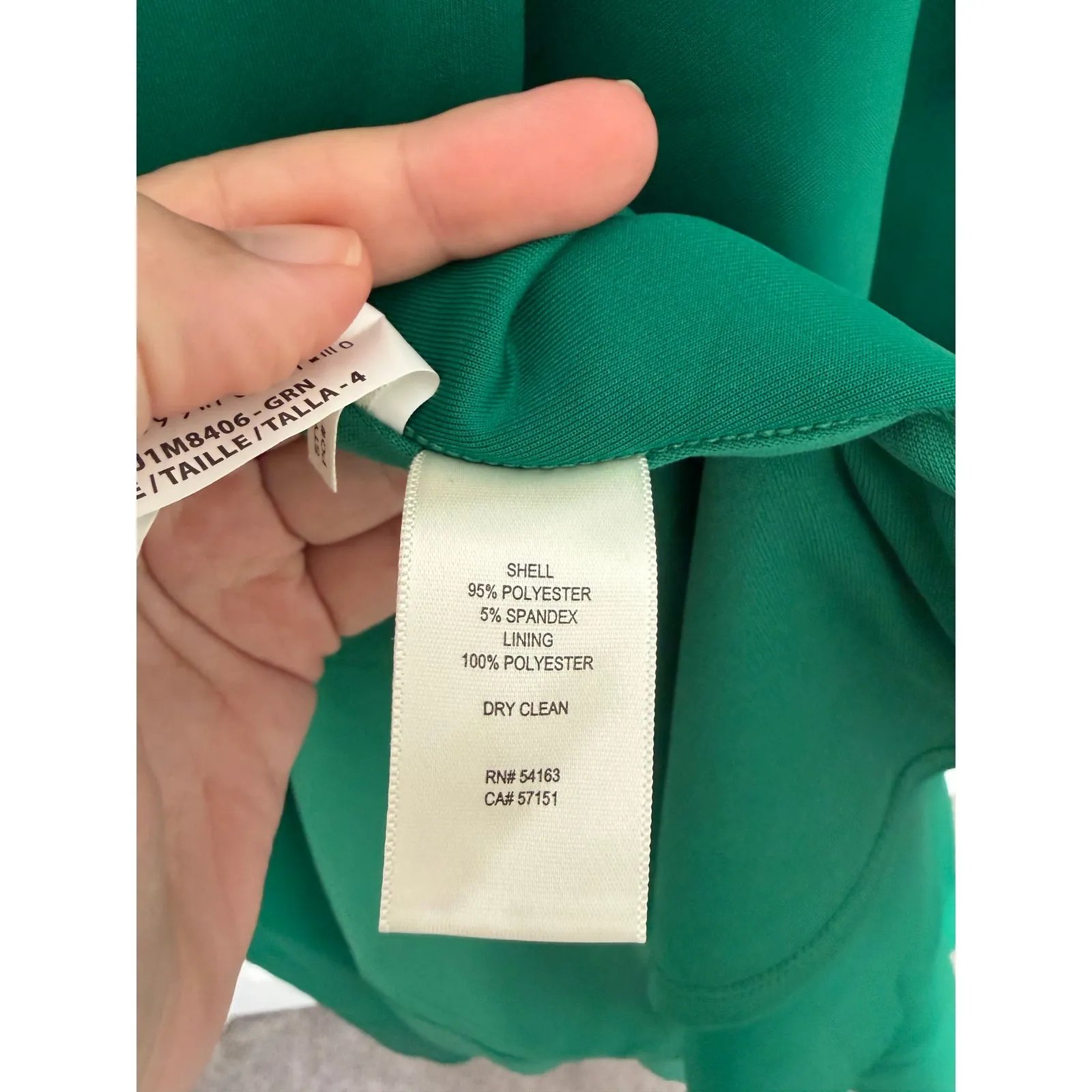 Eliza J Ruched Cascading Ruffle Gown Size 4 Green Sleeveless Back Zip Long NEW - Image 4