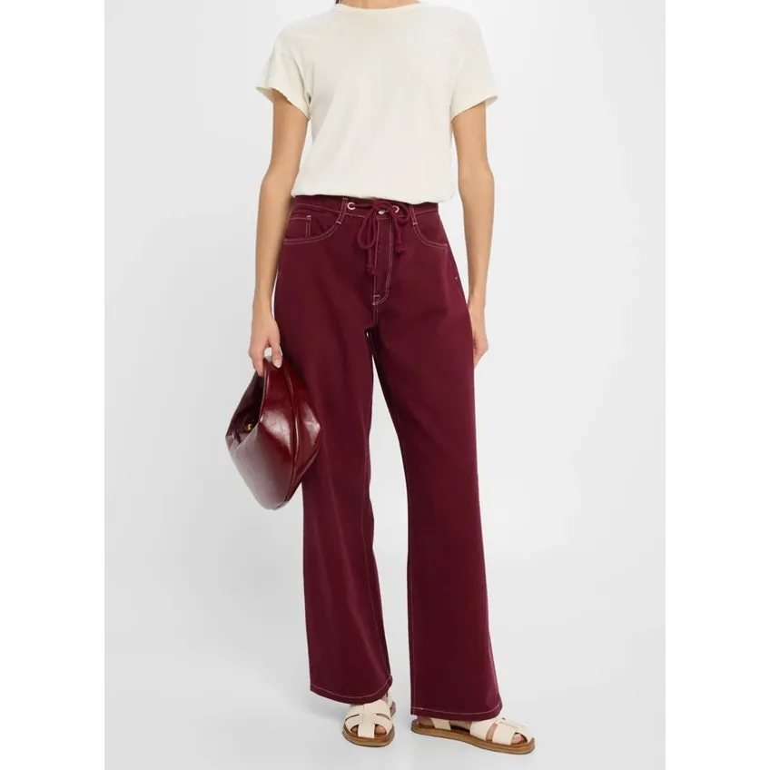 Triarchy Jeans Mid Rise Drawstring Baggy Nesta Size S Red - Image 7