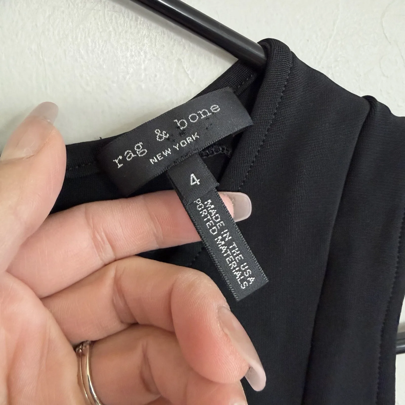 Rag & Bone Black Taryn Dress Size 4 Sleeveless MIDI Office Siren LBD - Image 3