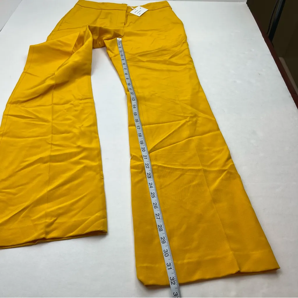 Lafayette 148 New York Gates Straight Leg Linen Blend Pant Size 0 NEW *FLAWED‎ Yellow - Image 13