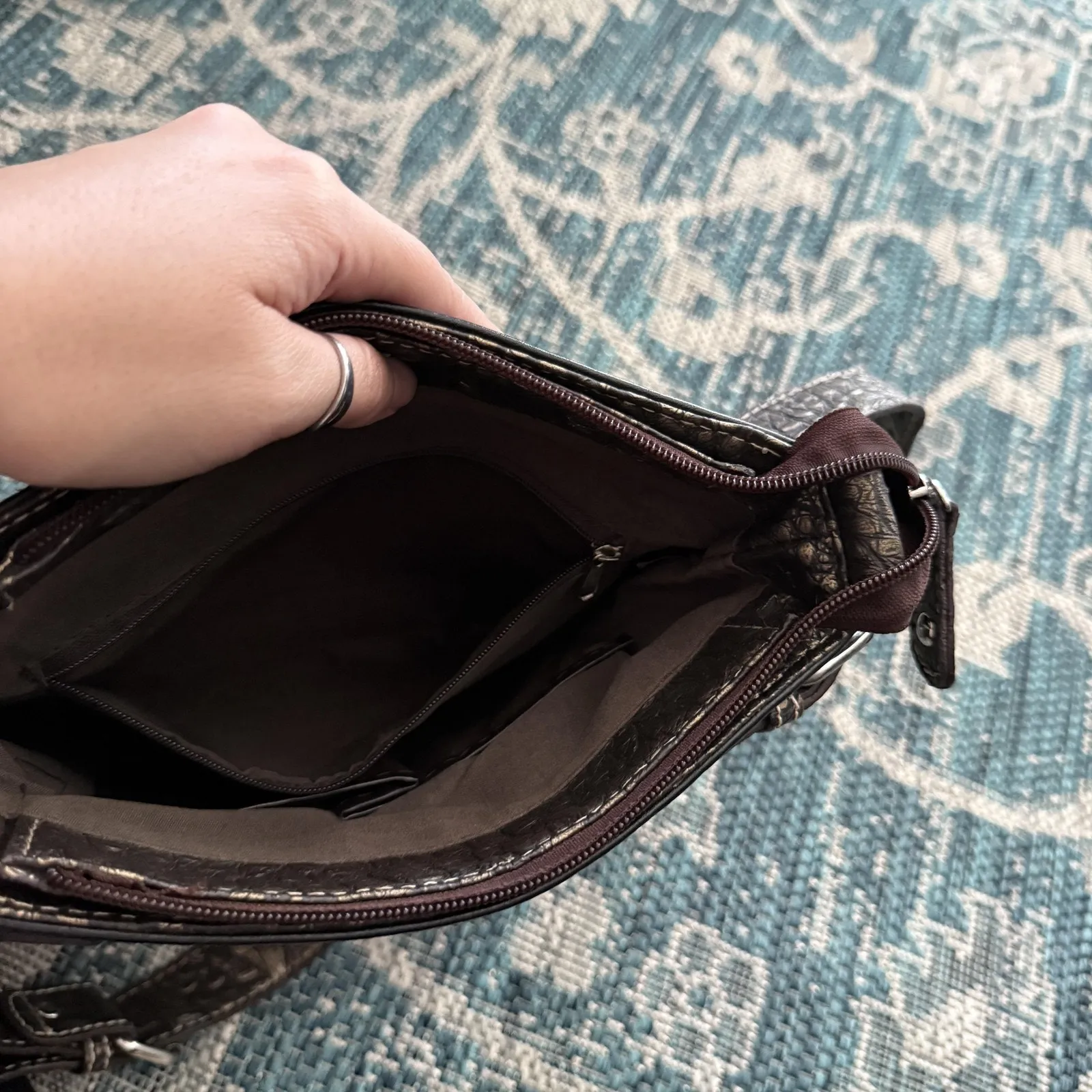 Western Crossbody Purse‎ Womens Silver Buckle Rhinestone Studded Cowgirl Bag - Image 10