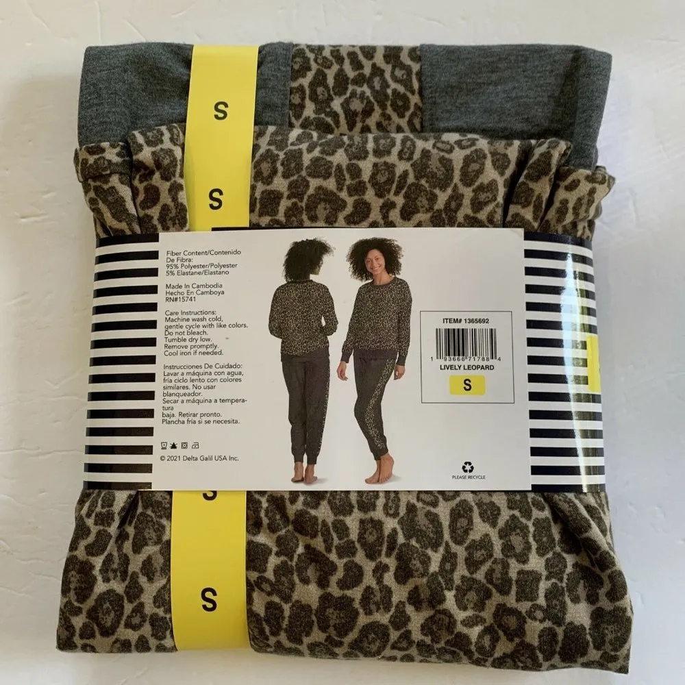 Splendid 2-Piece Pajama Set Leopard Animal Print Small S New NWT Pants RARE HTF - Image 4