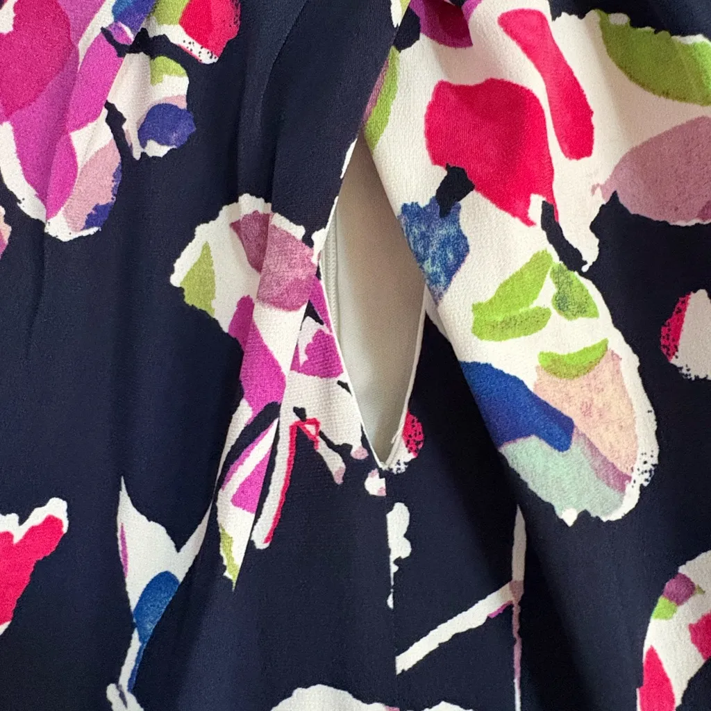 Vibrant Floral Midi Dress Pink Size 8P - Image 3