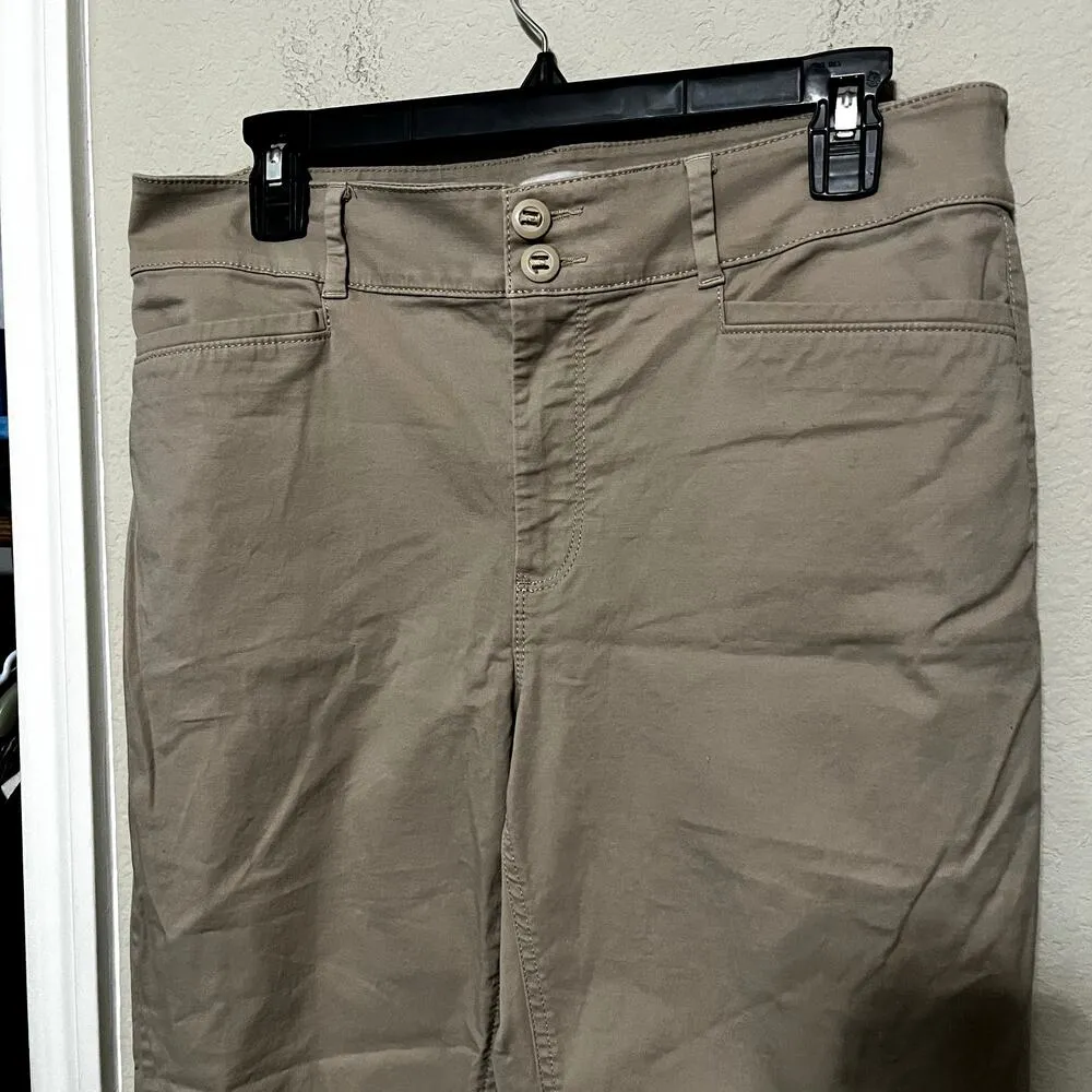 Ann Taylor Loft Khaki Crop pants women's sz 8 beige ankle chinos stretch - Image 2