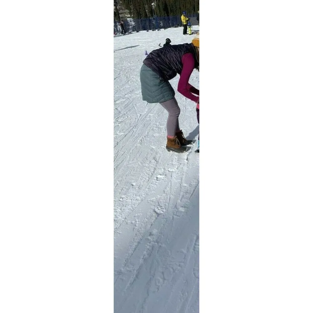 Womens New M NWT Prana Diva Wrap Skirt Quilted Warm Sherpa Black Insulated Snaps - Image 2