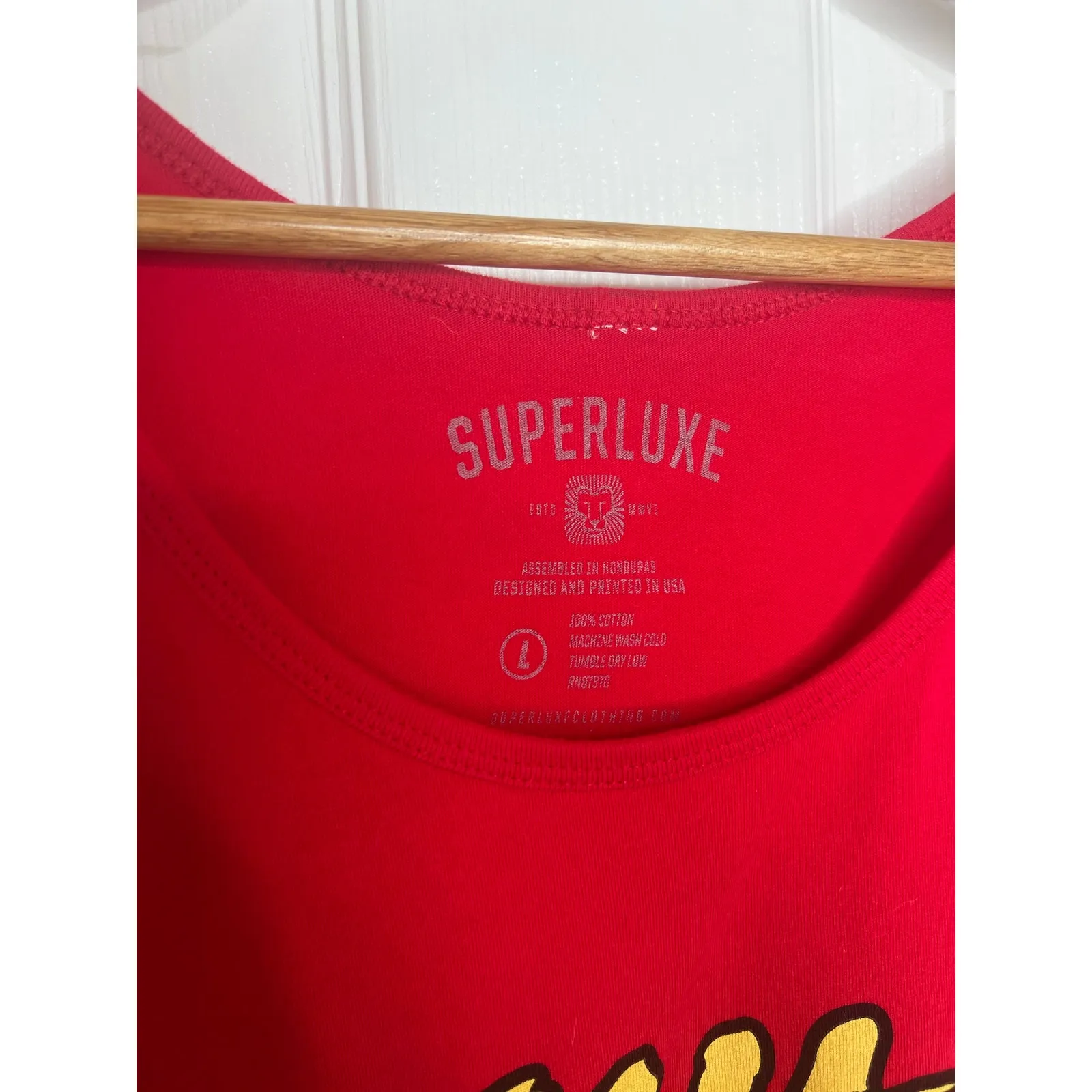 Superluxe Hulk Hogan Women's Red Tank Top Cut Fringe Bottom Size Large - Image 4