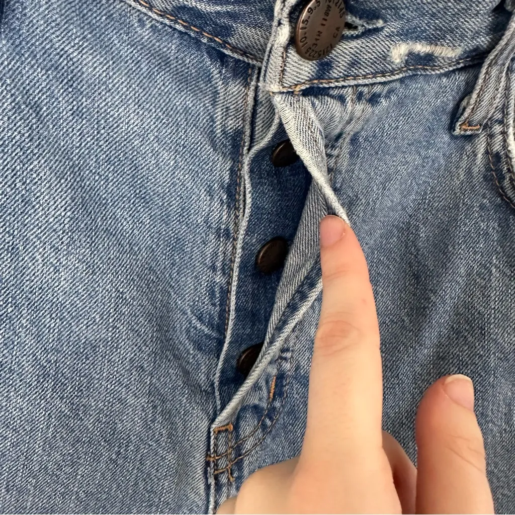 Current/Elliott Distressed Blue Slouchy Jeans Size 31 Women's - Image 5