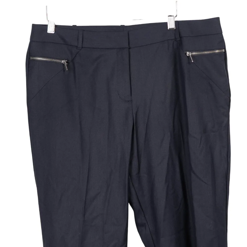 Worthington Modern Fit Dress Pants 14 Navy Blue Chintz Straight Leg Zip Pockets - Image 2