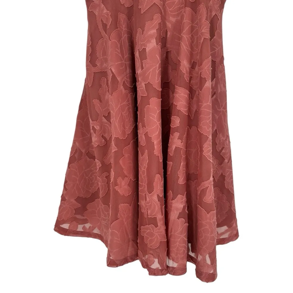 Lulu’s Days of Beauty Rose Pink Burnout Floral Skater Dress size XL Low Back NWT - Image 6