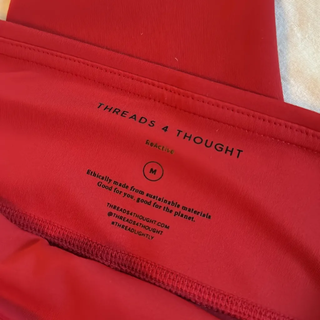 Threads 4 Thought Red High-Waisted Leggings - Image 2