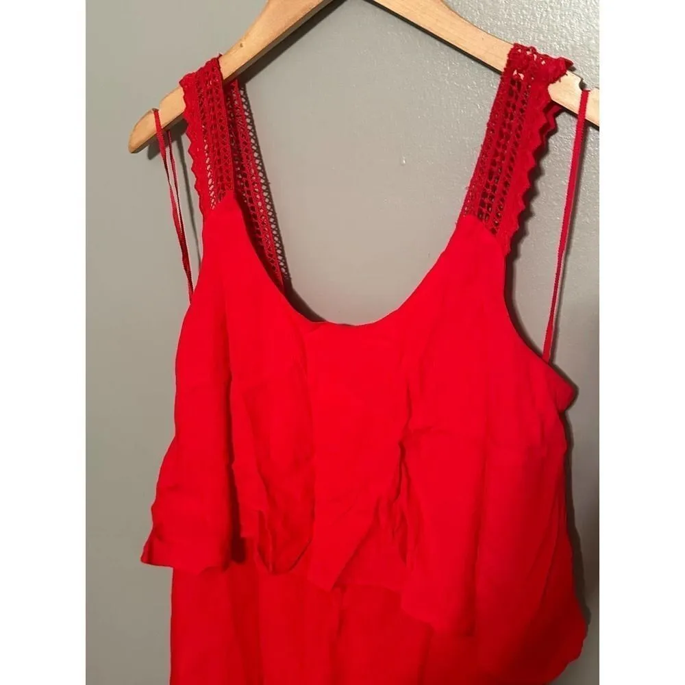 Maeve Womens‎ Anthropologie Red Orange Chiffon Dress - Size 6 - Image 3
