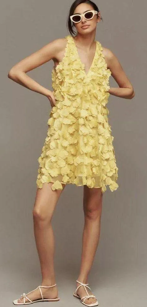 Anthropologie Maeve Sleeveless Floral Appliqué Mini Dress - Image 5