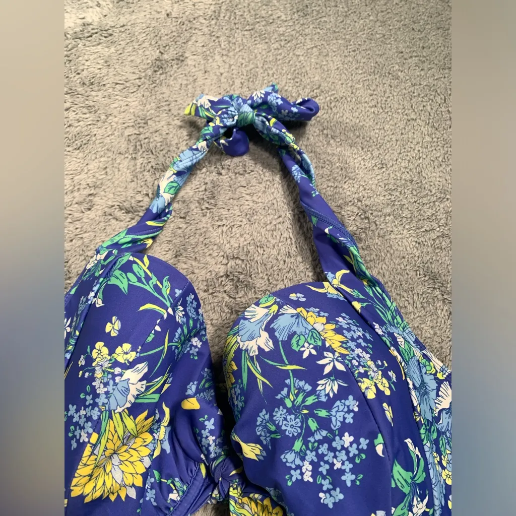 Adore me floral swimsuit top blue NWT 40DD - Image 4