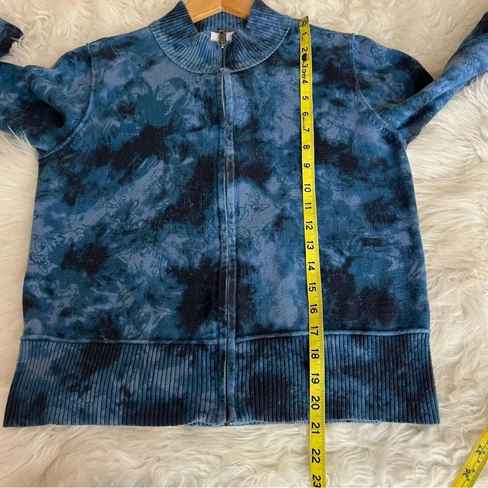 Relativity Zip Up Cotton Sweater Lightweight Women’s Size Medium Blue - Image 8