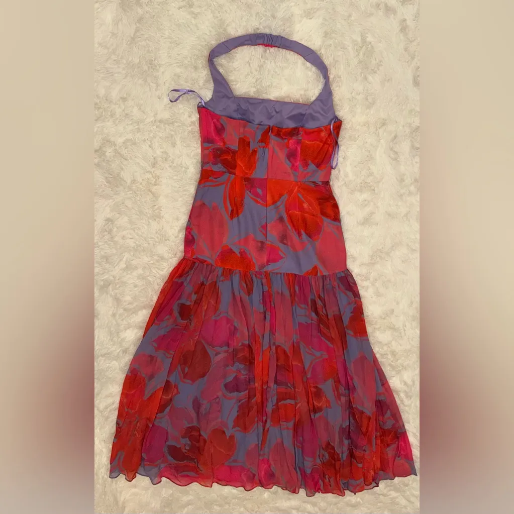 NWOT HUTCH Aza A-Line Halter gown Purple Gardenia Sz 12 - Image 7