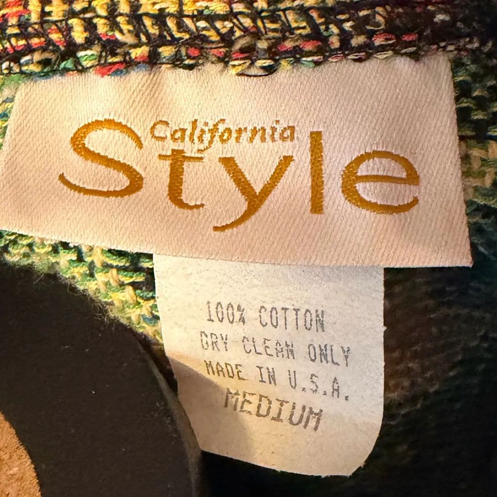 80’s vintage California style tapestry jacket Black Size M - Image 4