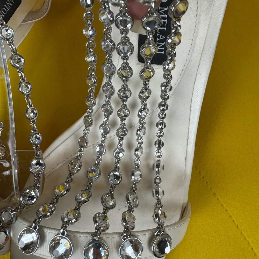 ANTONIO MELANI White Crystal Embellished Heels Size 9M - Image 12