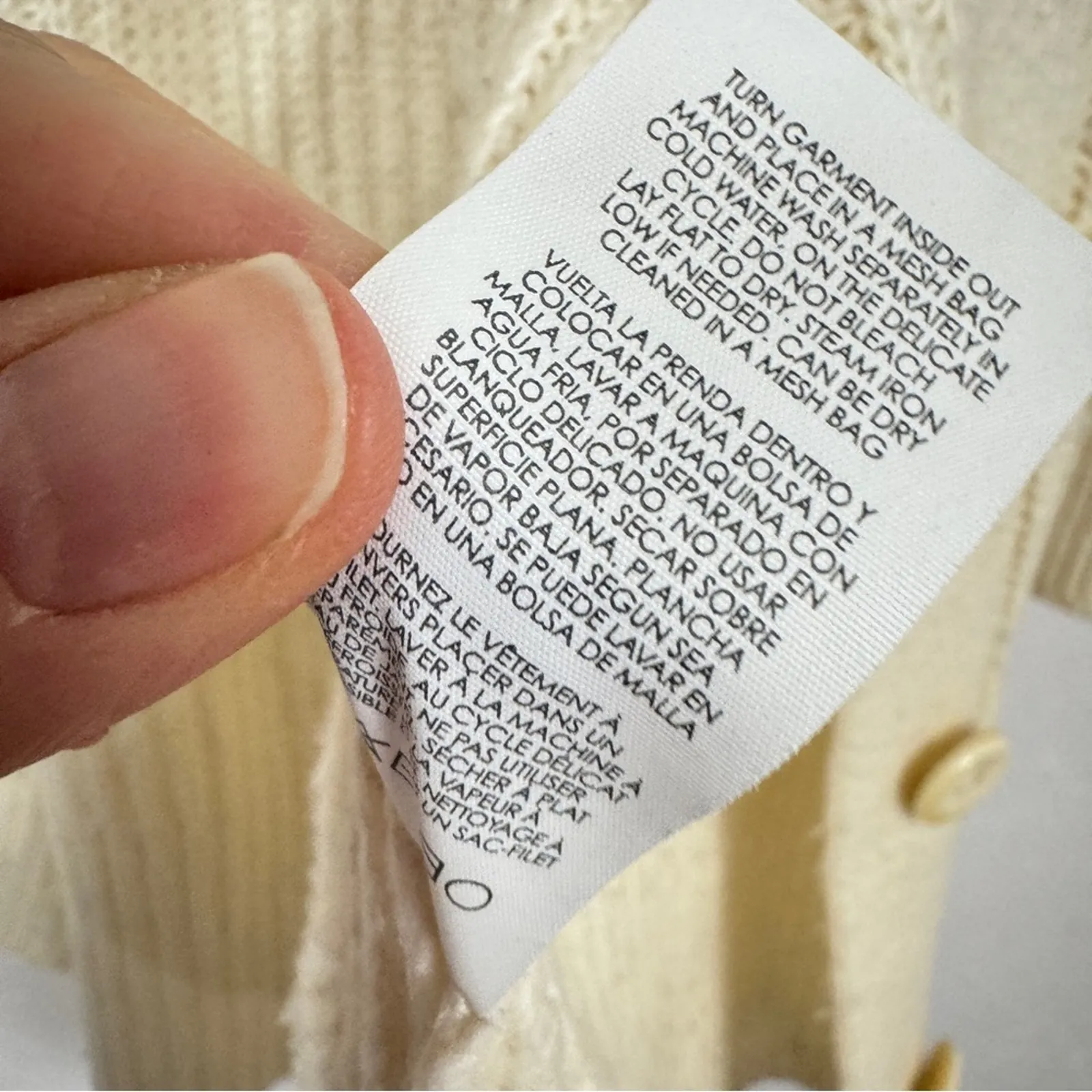 Cabi Cream Chunky Knit Cardigan Sweater Women S Duster Long Line Preppy Academia - Image 6