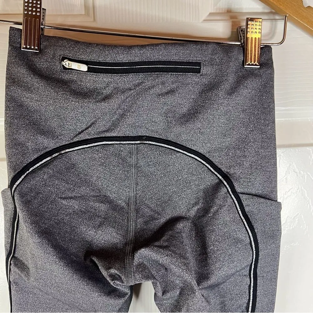 Lululemon Speed Up Leggings Heathered Black‎ Reflective With Pockets Size 2 - Image 7