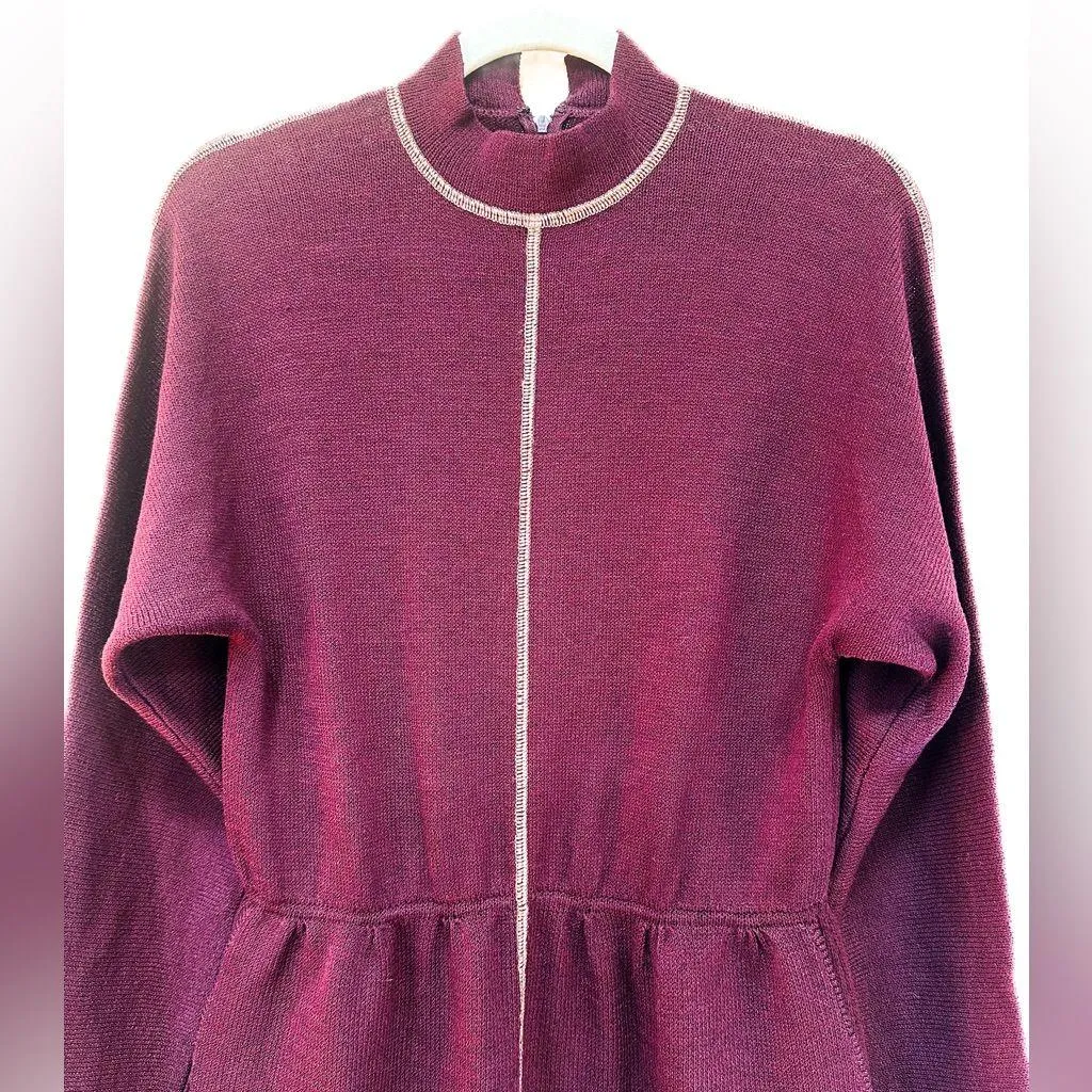 St. John Vintage Aubergine Sweater Dress - Image 2