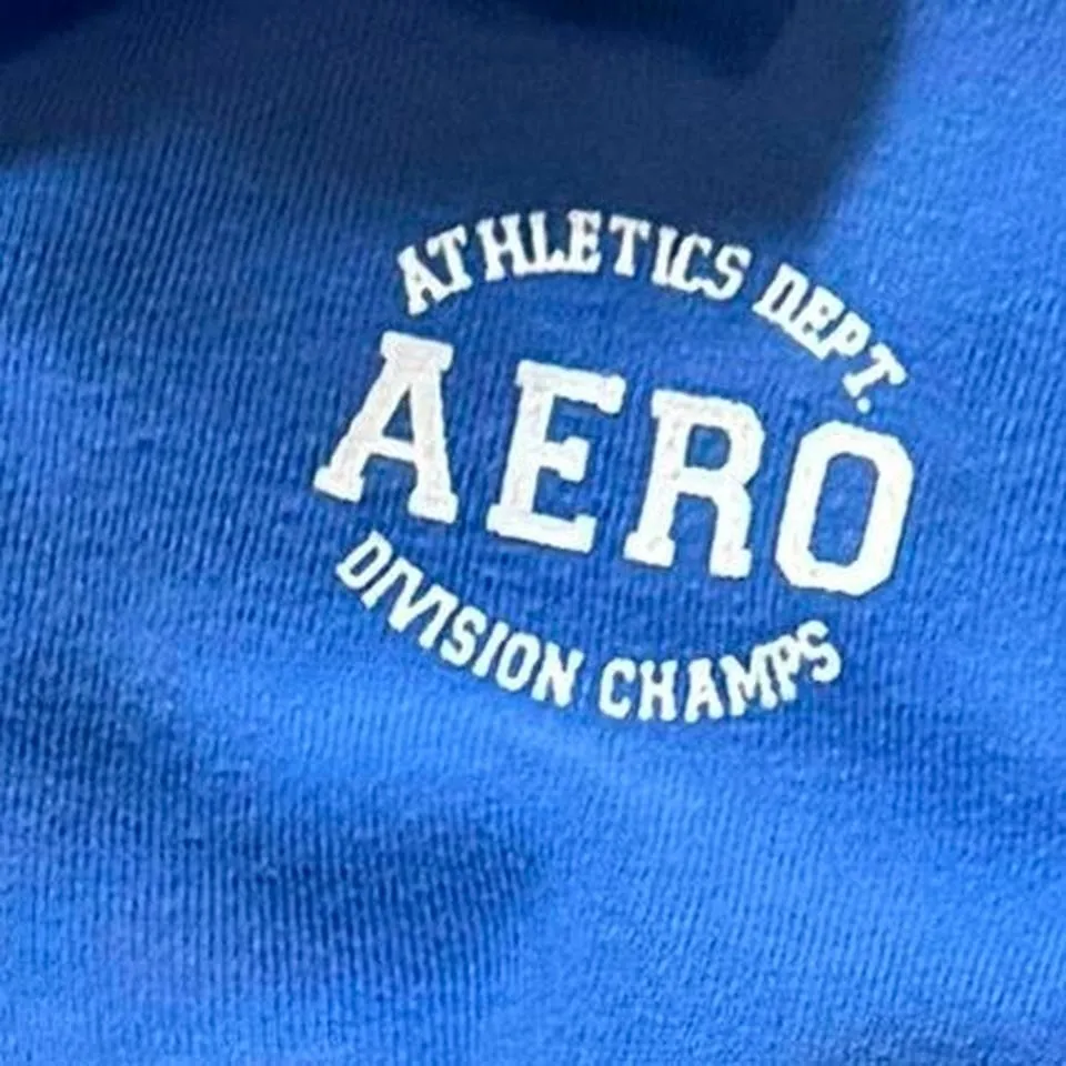 Vintage Blue and White Aero Polo Style Shirt - Image 5