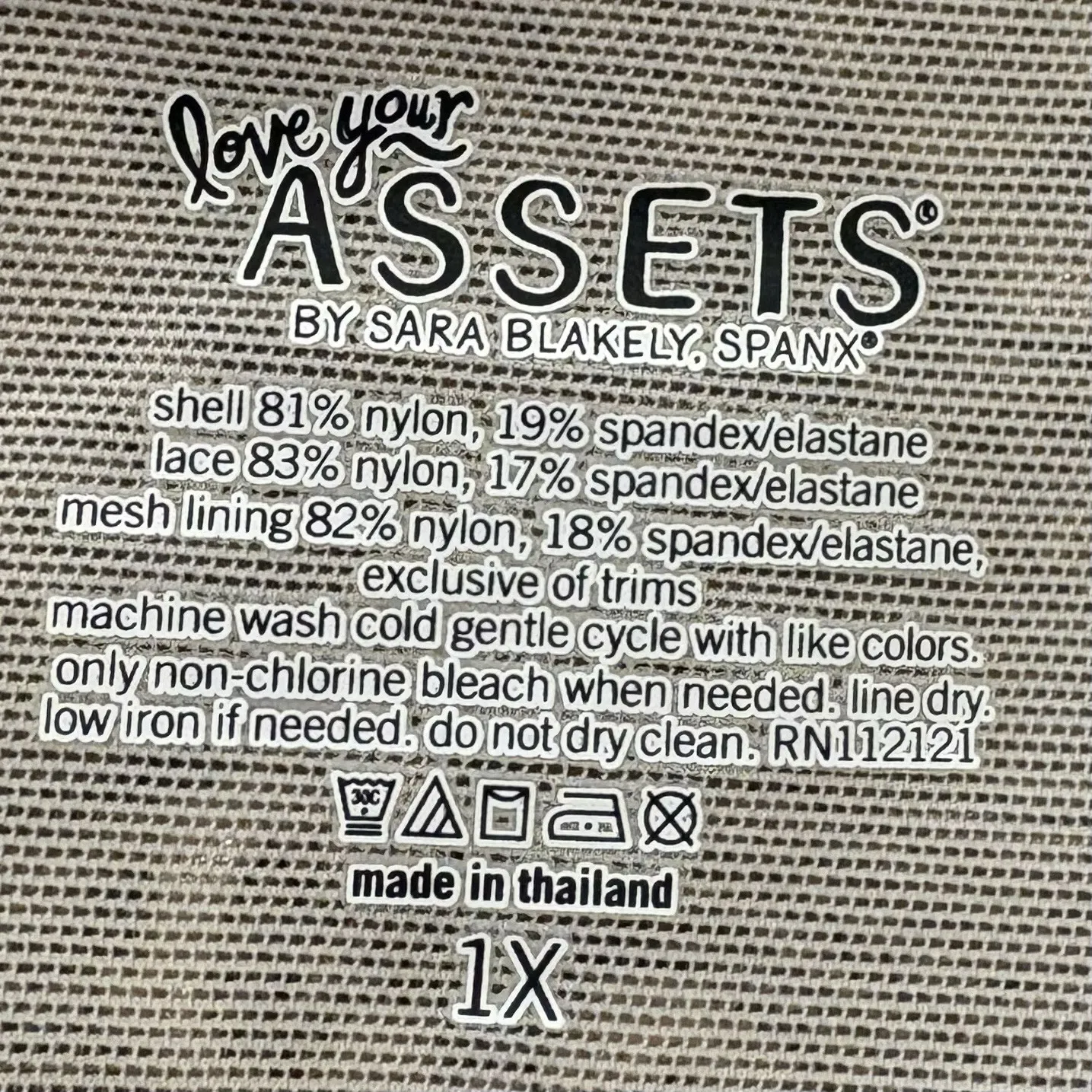 Love Your Assets by Sara Blakely Spanx High Waisted Shorts Lace Band 1X Beige Tan Size XL - Image 3