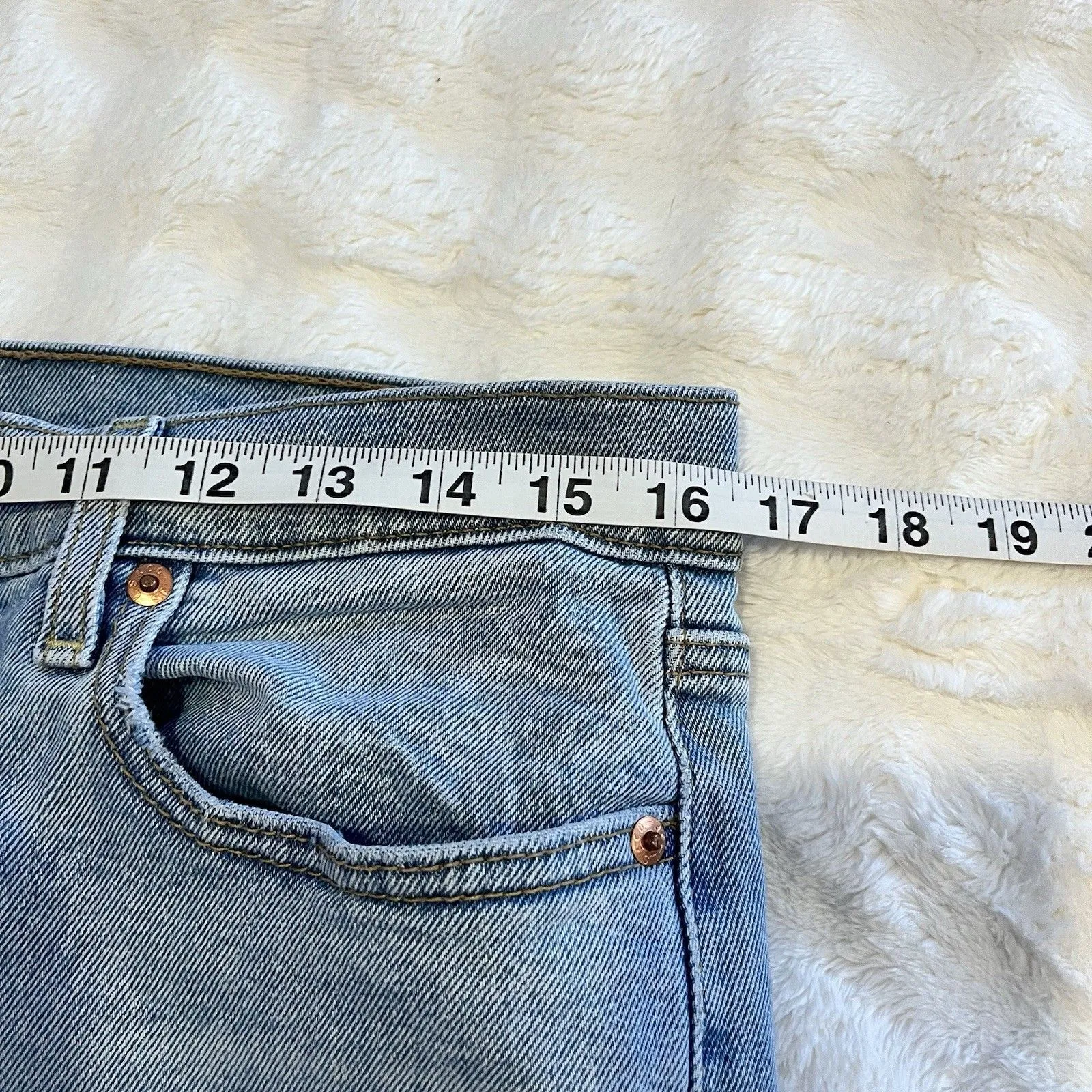 Levi’s Wedgie Fit Jeans Big E Tab Rigid Denim Light Wash W31 High Rise Heritage - Image 13