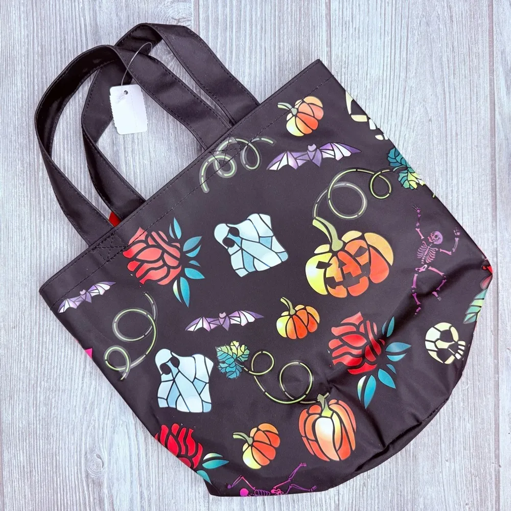 Bath & Body Works Trick or Treat Tote Bag Glow in Dark skull bat ghost purse - Image 2