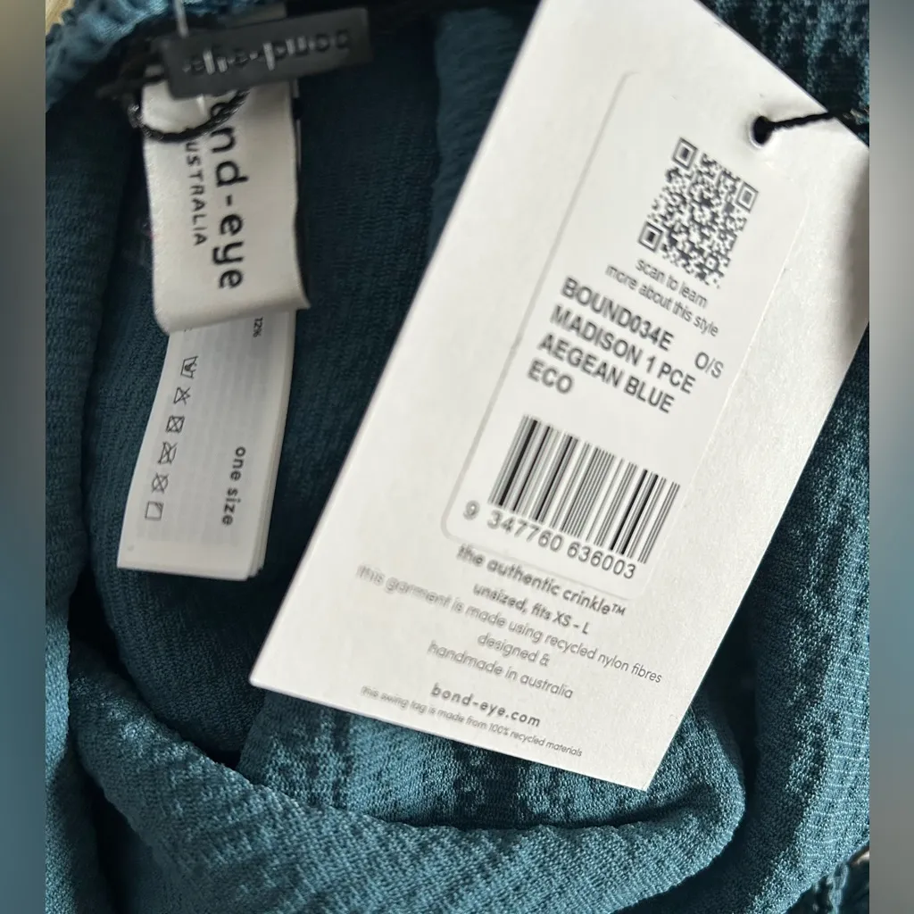 Bond eye Madison One Piece Eco Swimsuit in aegean blue one size nwt - Image 7