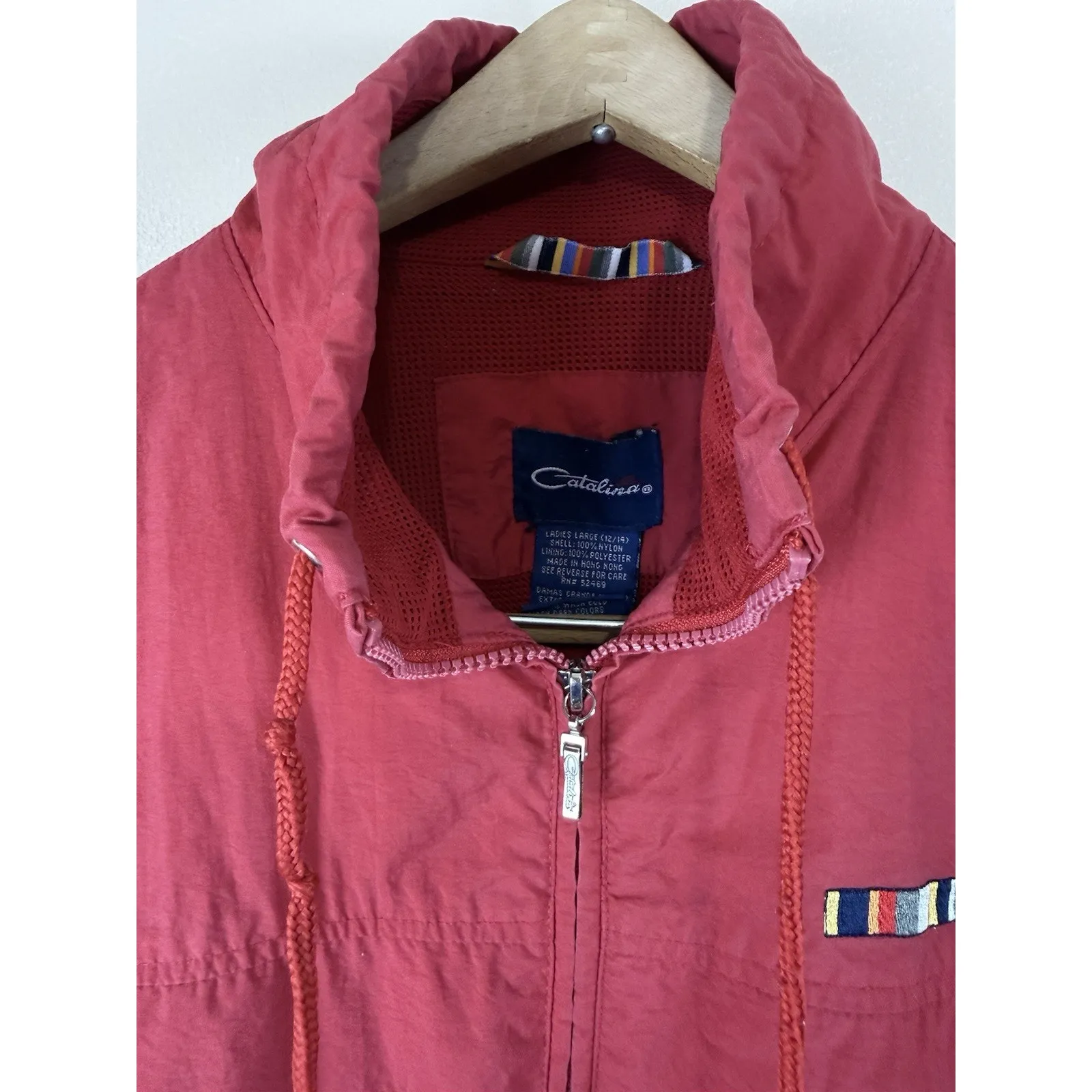 VTG Catalina C-Tek Red Women’s Windbreaker Jacket Full-Zip Y2K Size L - Image 3