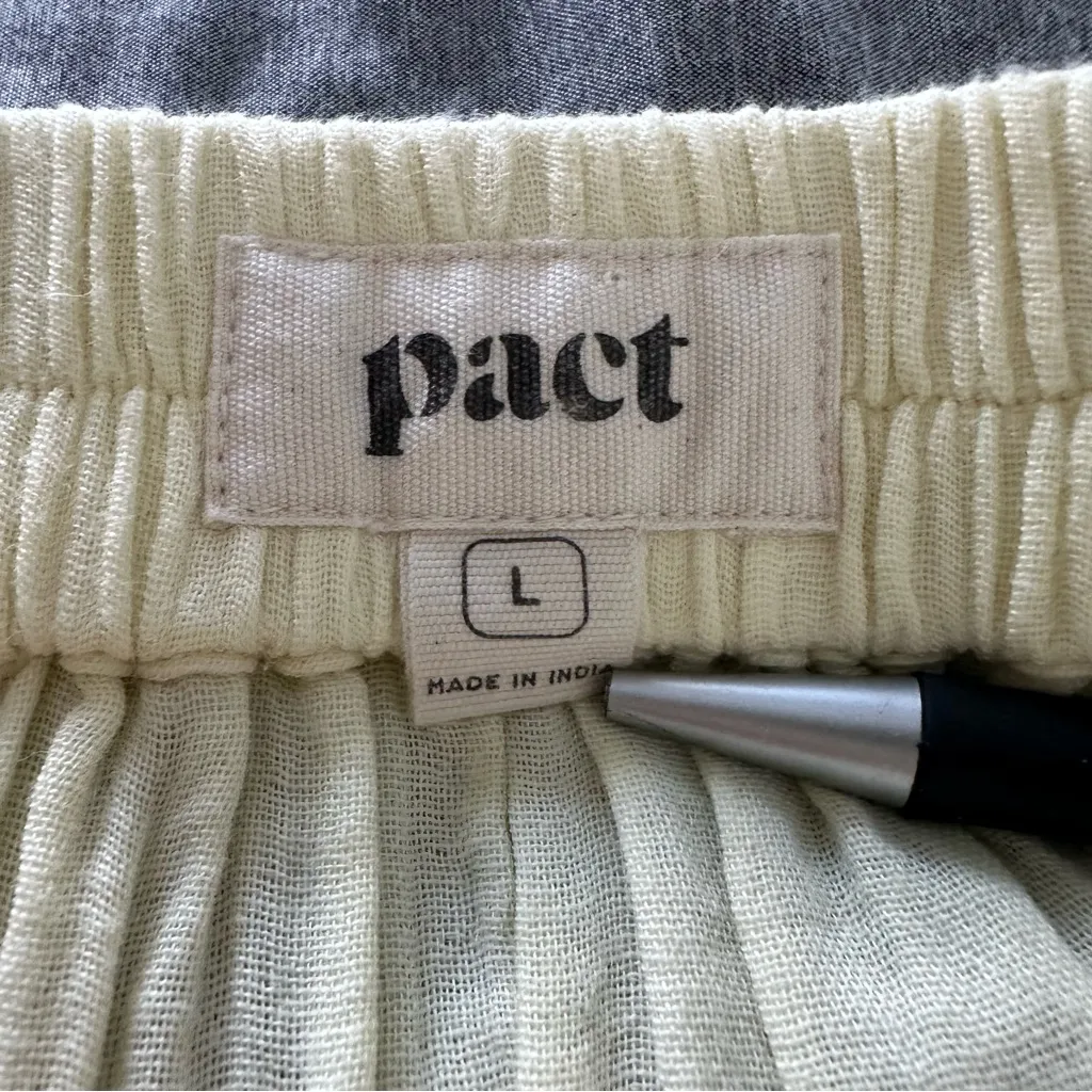 Pact Women’s 100% Organic Cotton Butter Yellow Tulip Hem Mid Skirt Size L - Image 3