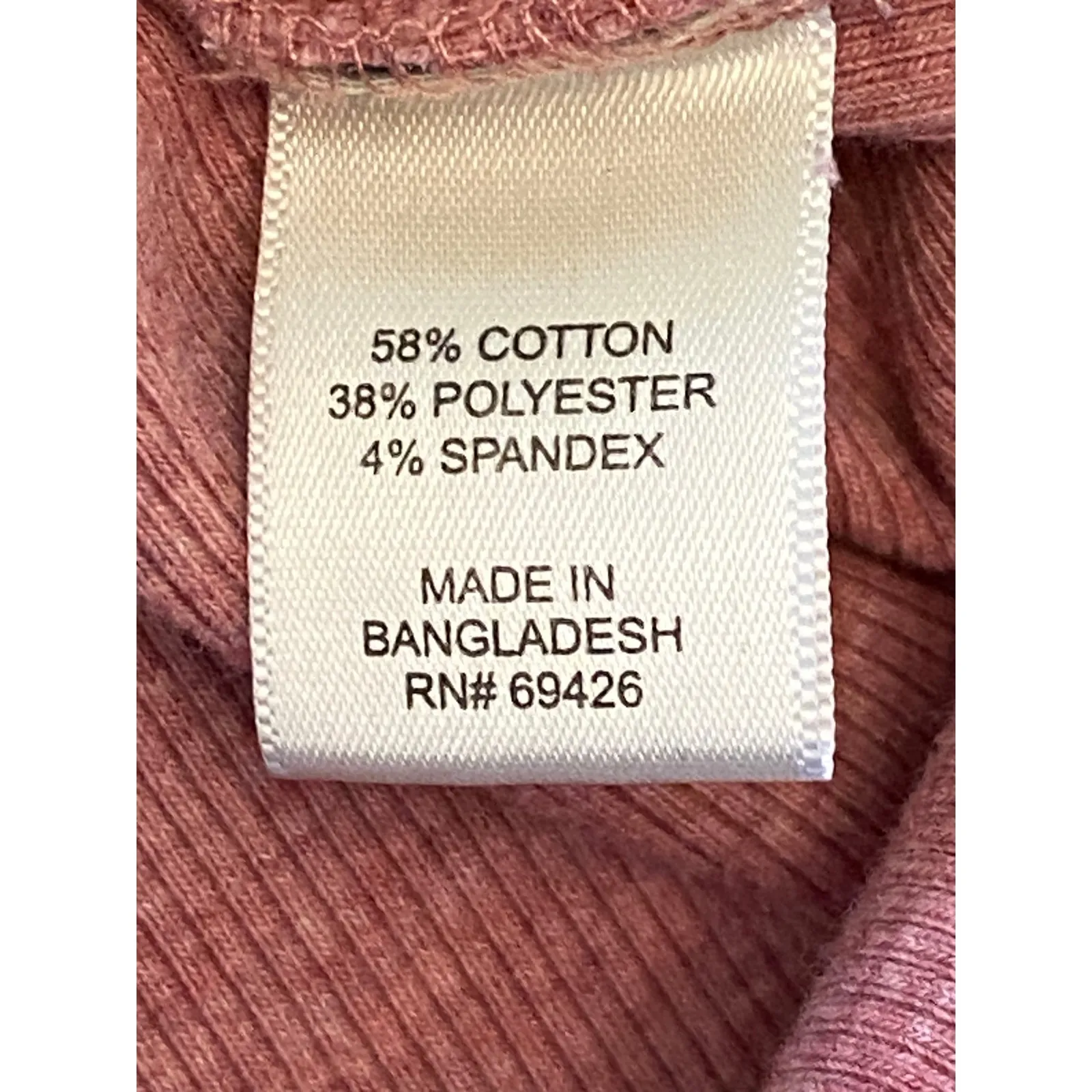 Bass Pink Ribbed Henley Long Sleeve Top Womens XXL Cotton Blend Casual Size 2X - Image 9